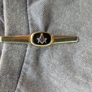 Gold and Black Masonic Tie Clip
